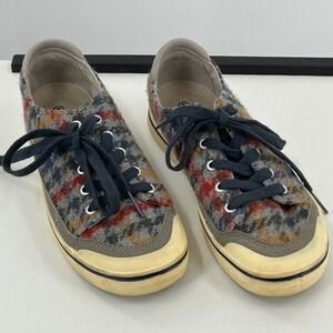 Keen Elsa Plaid‎ Wool Sneakers Grey Red Blue Yellow Low Top Lace Up Womens 8
